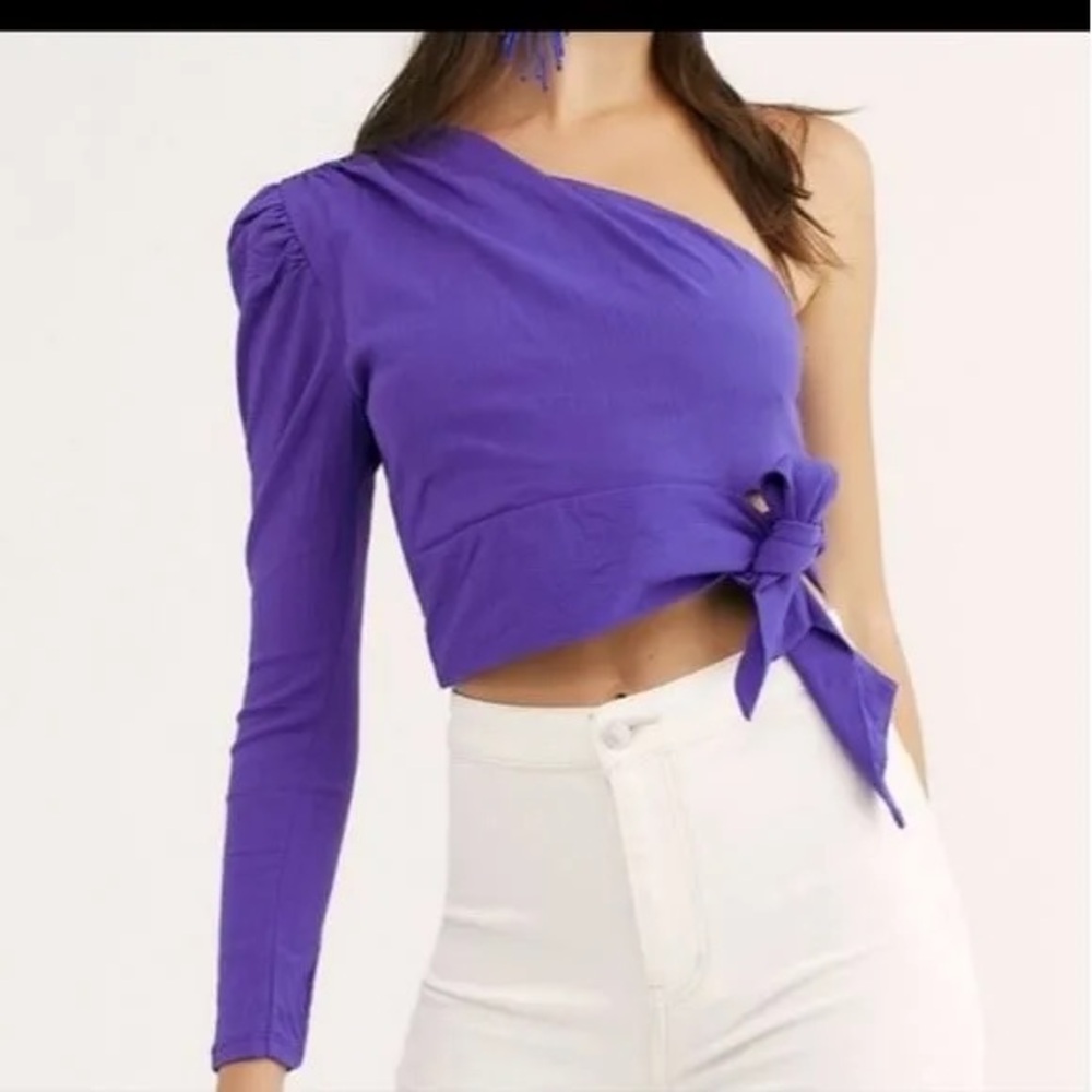FREE PEOPLE WORN ONCE Purple One-Shoulder Top